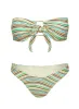 Calbira Bandeau Bikini Top Green Stripe sold by Princess Polly