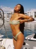 Calbira Bandeau Bikini Top Green Stripe sold by Princess Polly