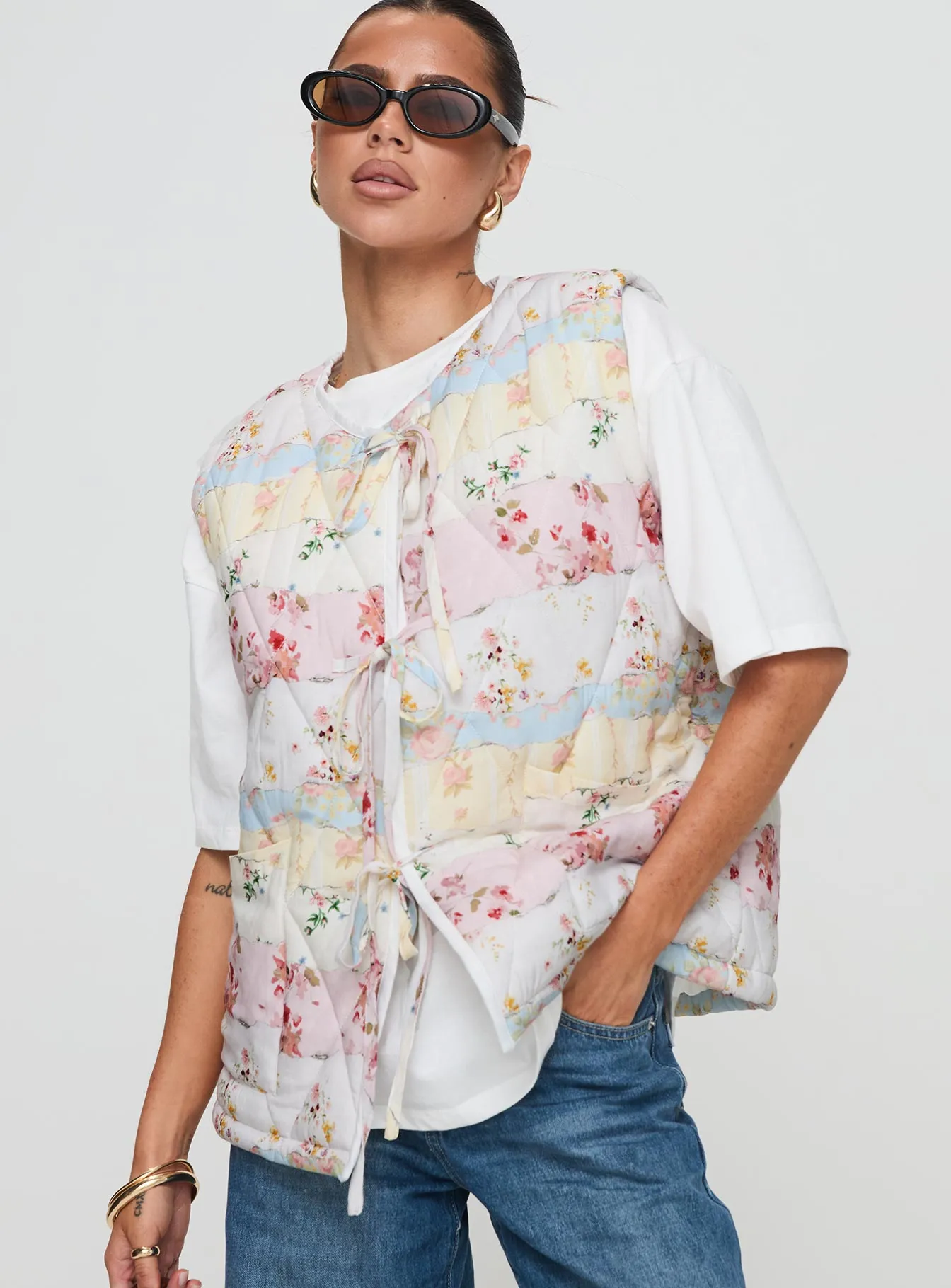 Samual Quilted Vest Multi sold by Princess Polly product image thumbnail 2