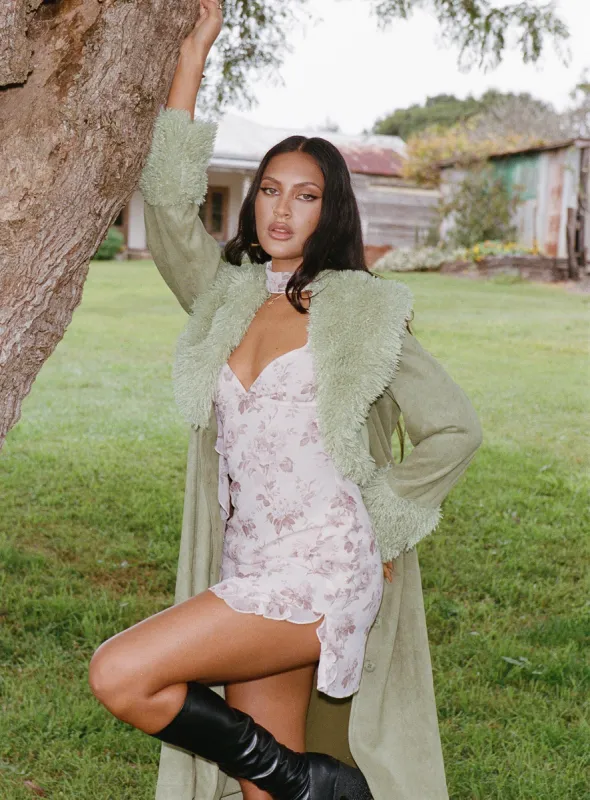 Big Dreams Floral Scarf Mini Dress Cream sold by Princess Polly