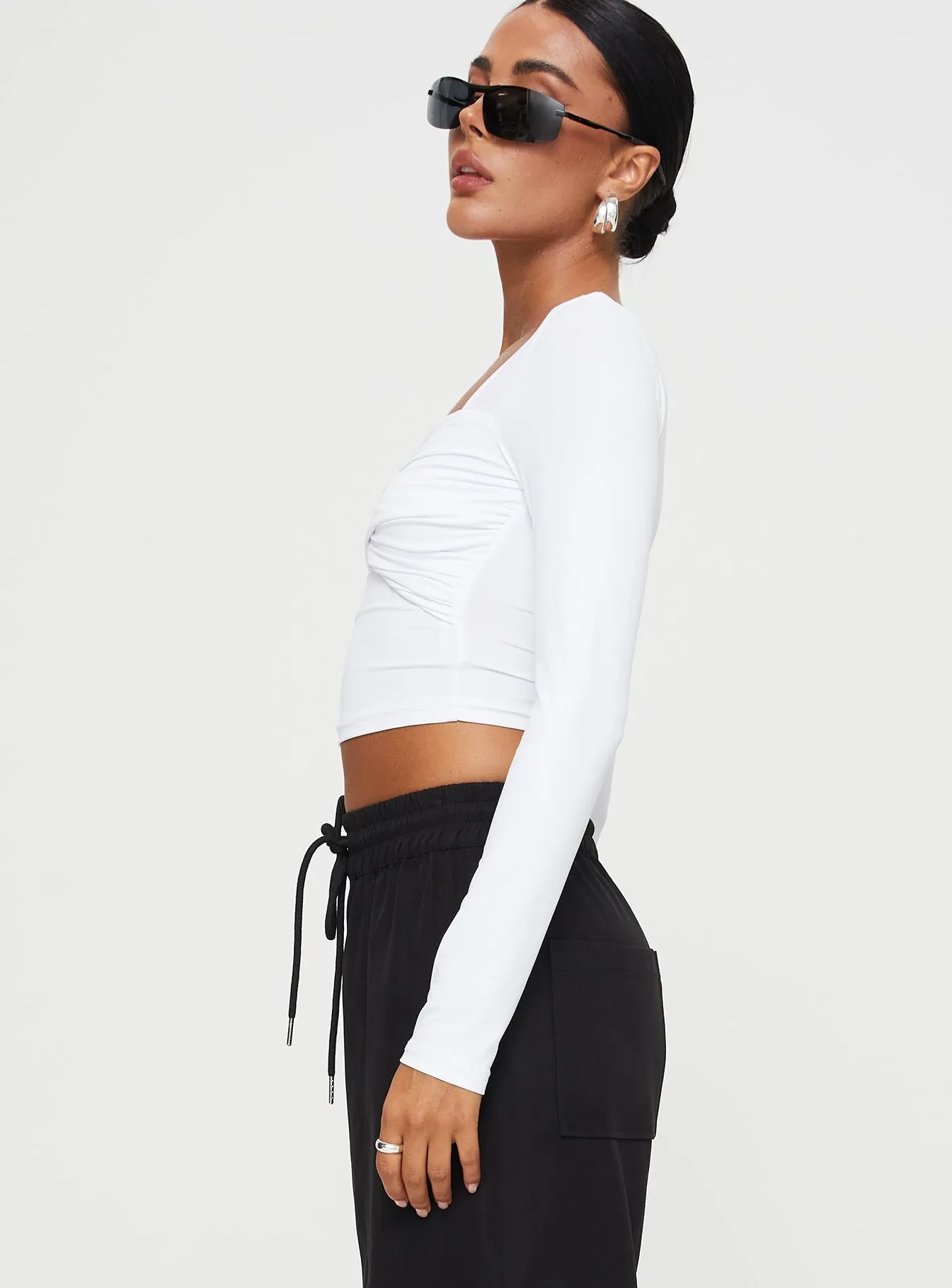 Dunford Long Sleeve Top White sold by Princess Polly product image thumbnail 4