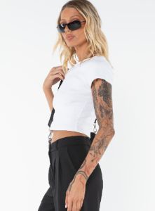 Classic Crop Tee White Tall sold by Princess Polly
