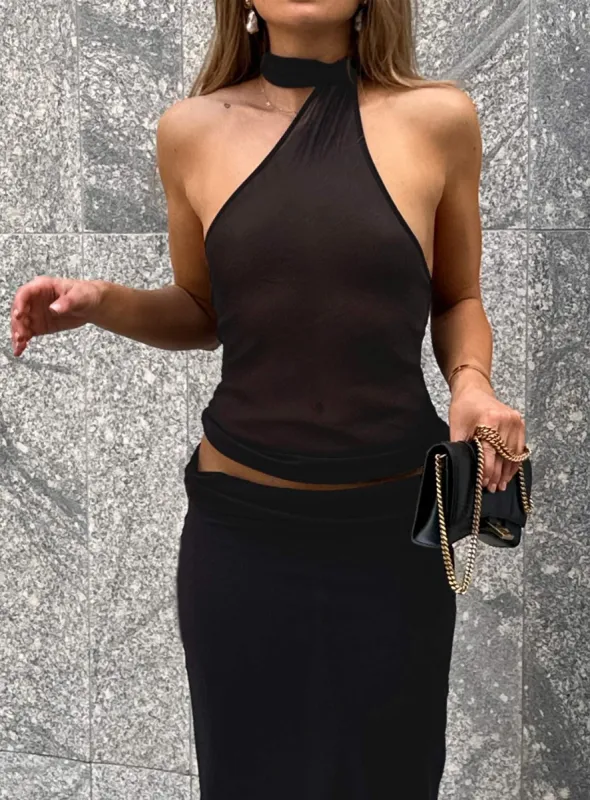 Lux Tie Top Black sold by Princess Polly