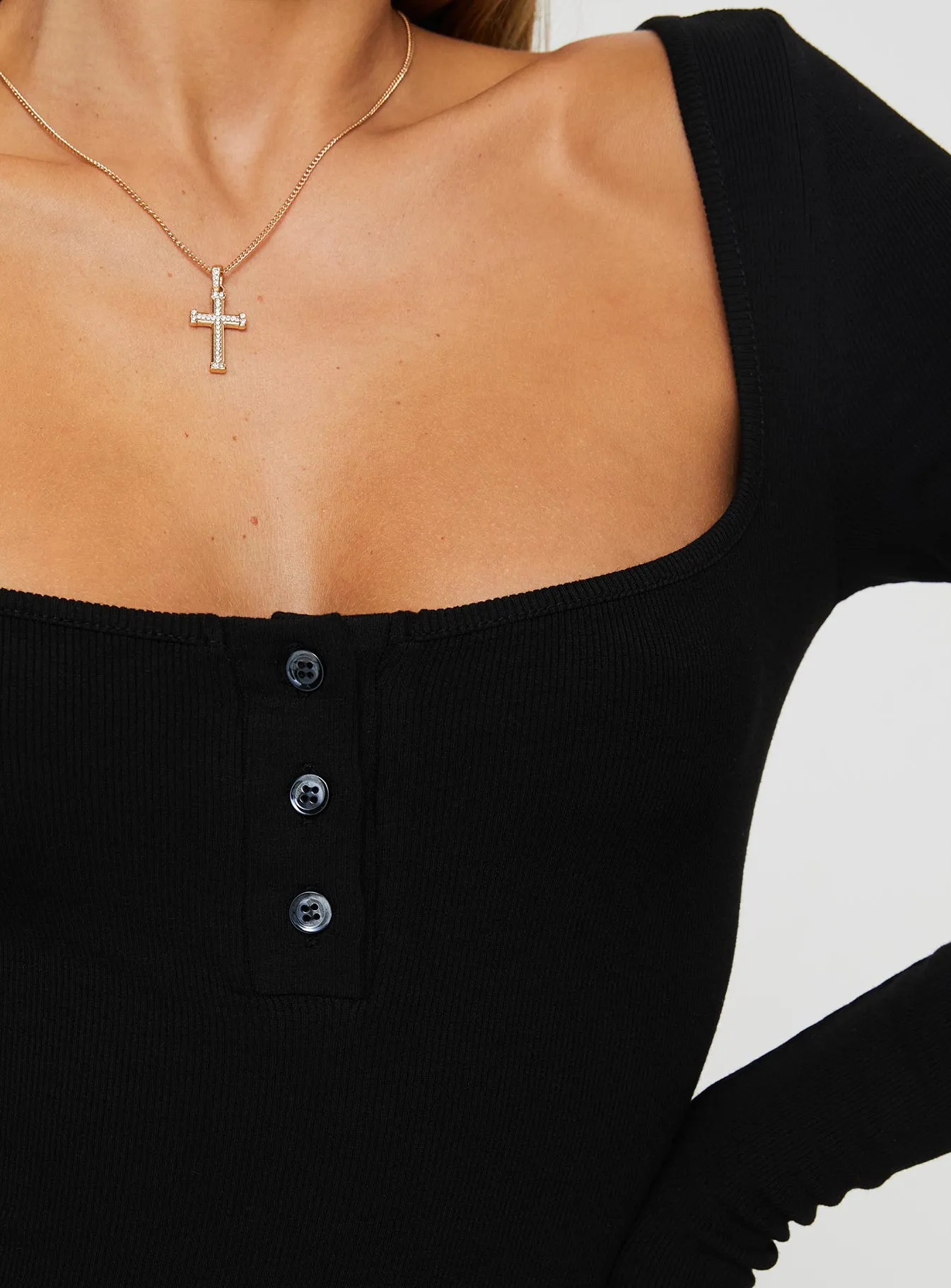 Ballard Long Sleeve Bodysuit Black sold by Princess Polly product image thumbnail 5