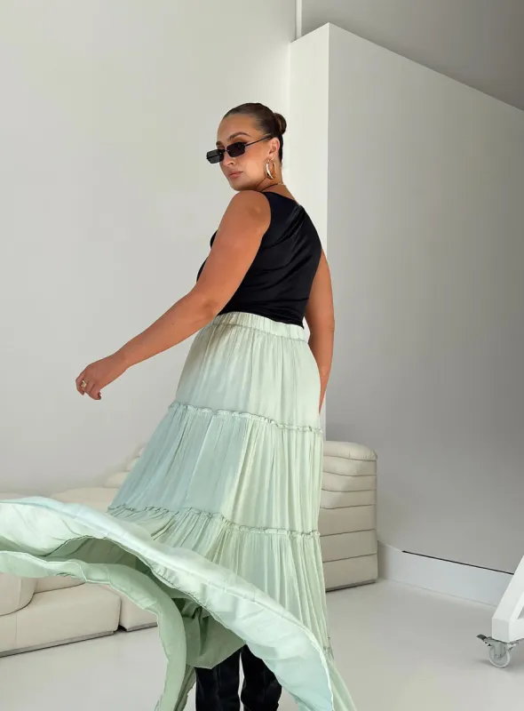 Miriah Maxi Skirt Sage sold by Princess Polly