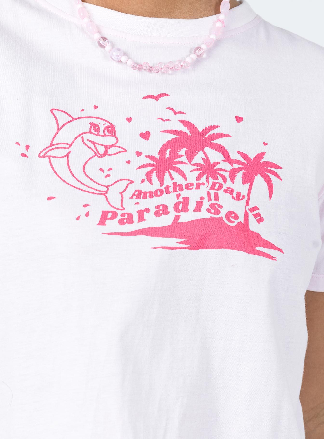 Motel Shrunk Tee Baby Pink Paradise Dolphin sold by Princess Polly product image thumbnail 5
