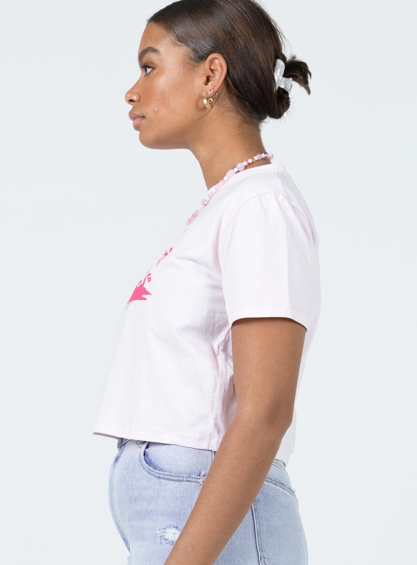 Motel Shrunk Tee Baby Pink Paradise Dolphin sold by Princess Polly product image thumbnail 3