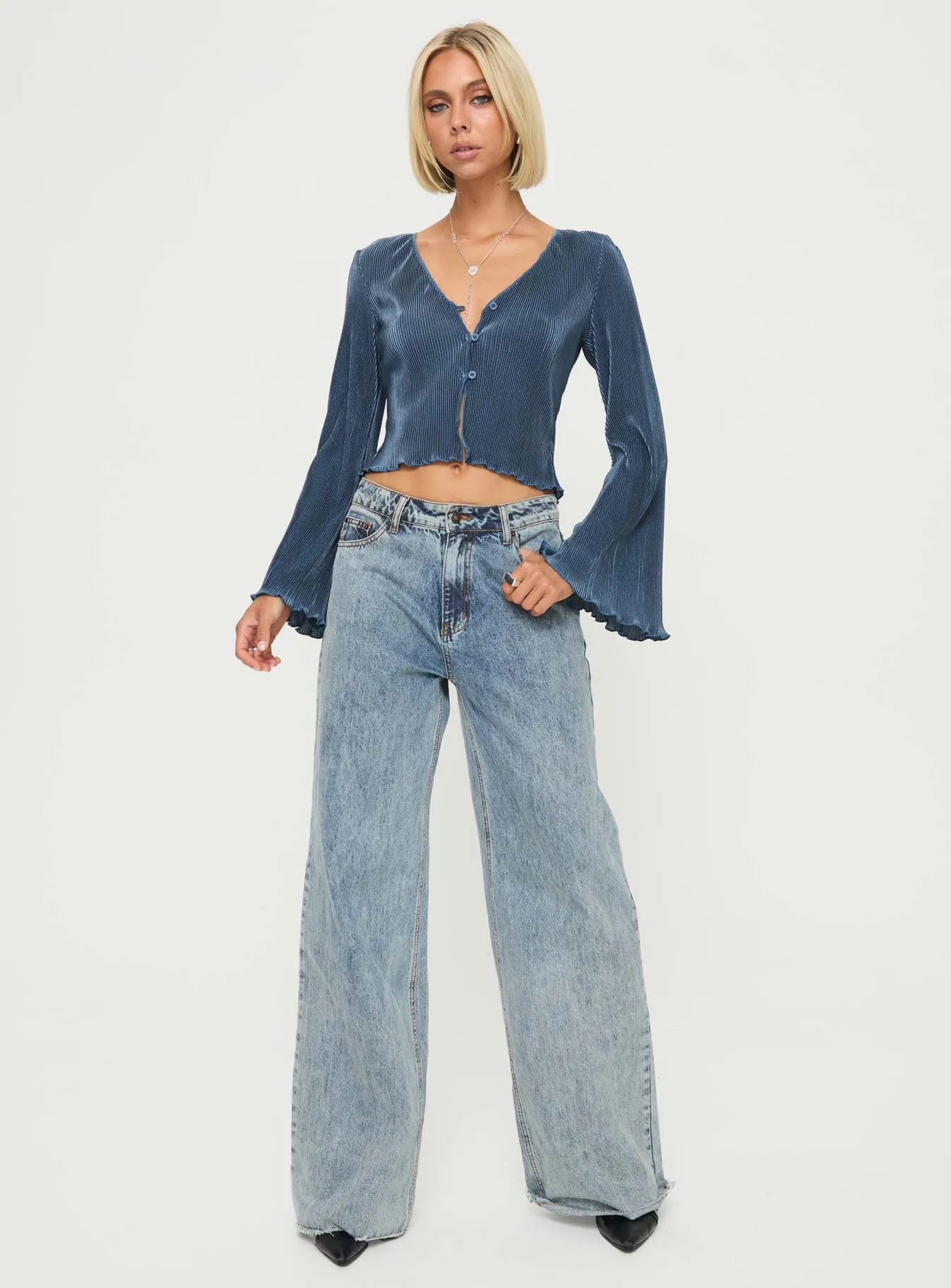 Collis Long Sleeve Top Blue sold by Princess Polly product image thumbnail 3