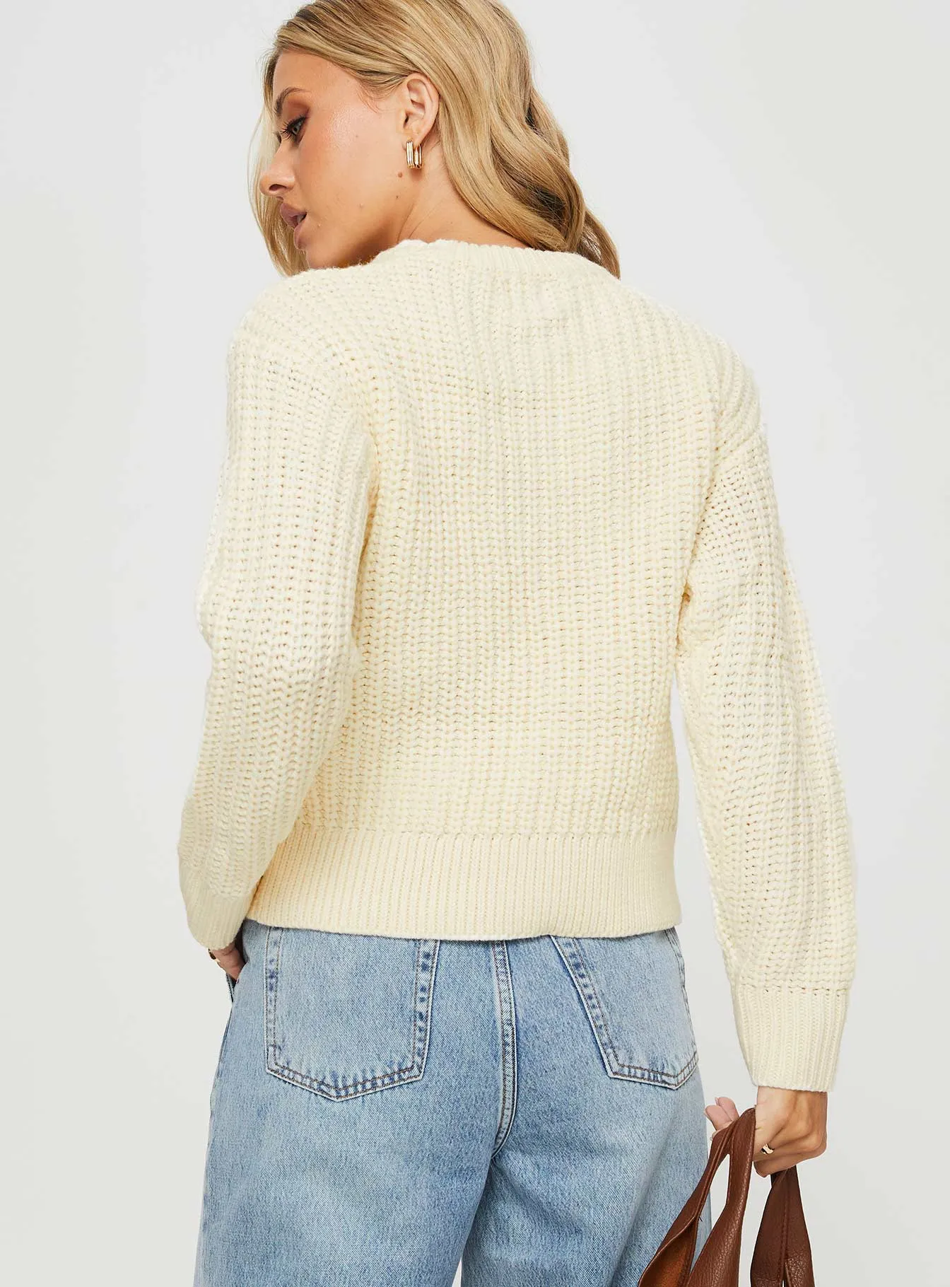 Kynlee Cable Knit Sweater Cream sold by Princess Polly product image thumbnail 4