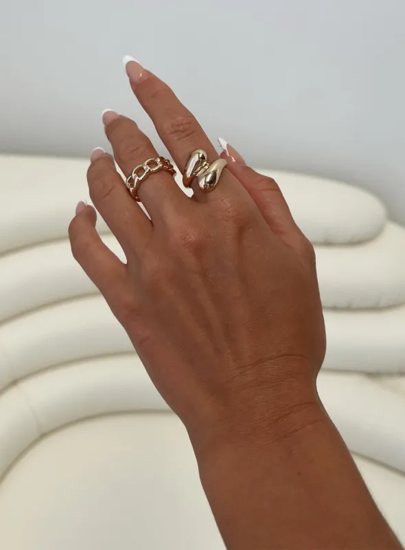 Manarola Ring Pack Gold sold by Princess Polly