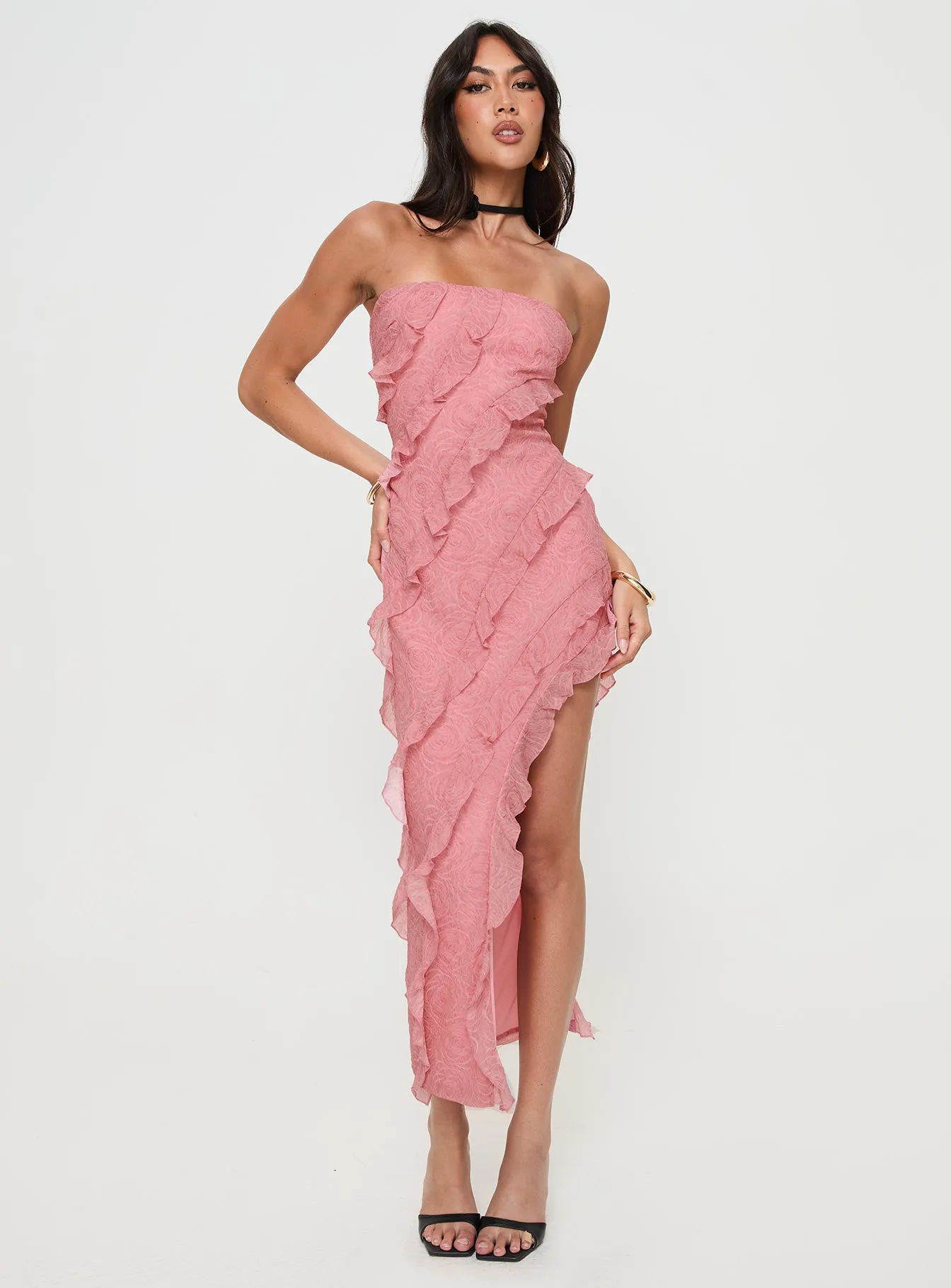 Elestria Strapless Midi Dress Pink sold by Princess Polly product image thumbnail 2
