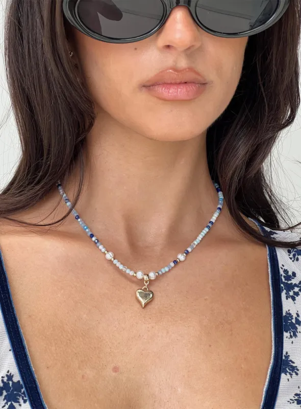 Cadern Beaded Heart Necklace Multi sold by Princess Polly