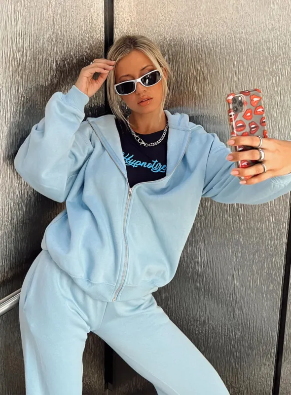 Calder Zip Hoodie Baby Blue sold by Princess Polly