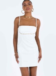 Lorene Mini Dress White sold by Princess Polly
