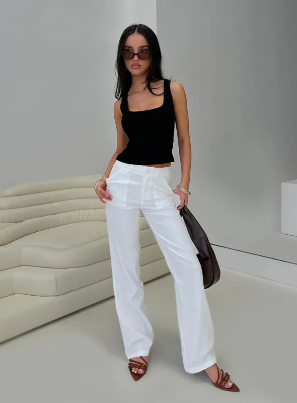 Stelline Cargo Pants White sold by Princess Polly