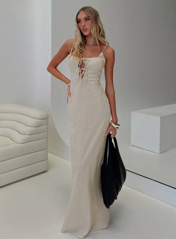 Seraphia Maxi Dress Beige sold by Princess Polly