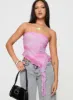 Travessa Asymmetric Tube Top Pink sold by Princess Polly