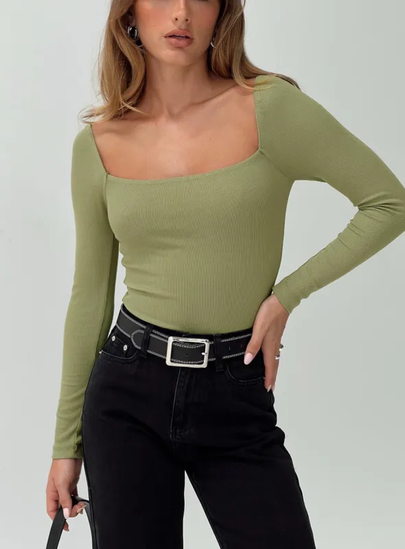 Charlotte Bodysuit Sage sold by Princess Polly