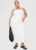 Ermias Linen Blend Midi Skirt White Curve sold by Princess Polly