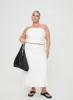 Ermias Linen Blend Midi Skirt White Curve sold by Princess Polly