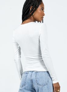 Garcia Long Sleeve Top White sold by Princess Polly
