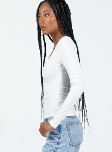 Garcia Long Sleeve Top White sold by Princess Polly