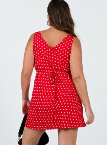 Nellie Mini Dress Red Polka Dot sold by Princess Polly