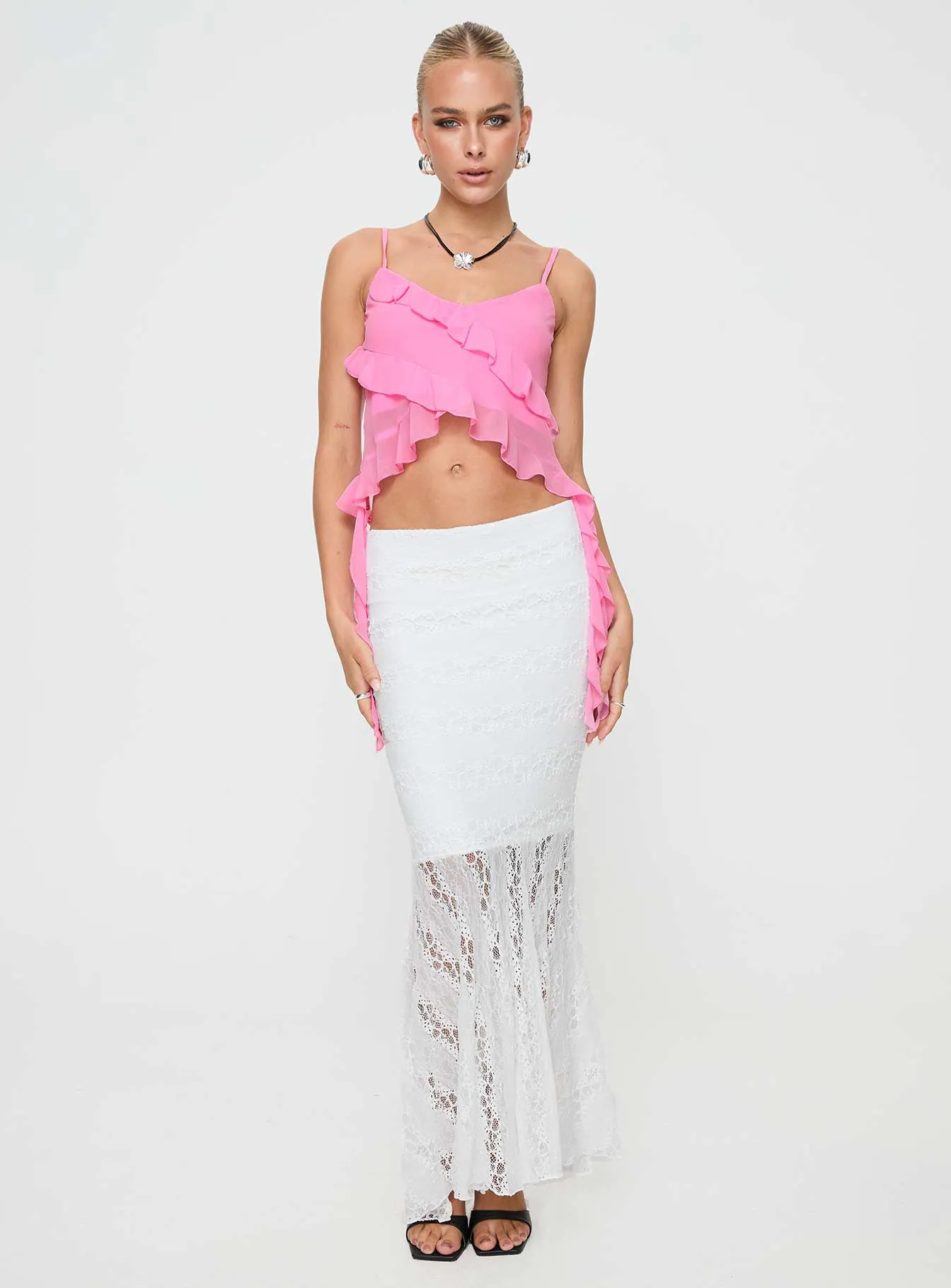 Date Night Maxi Skirt White sold by Princess Polly product image thumbnail 3