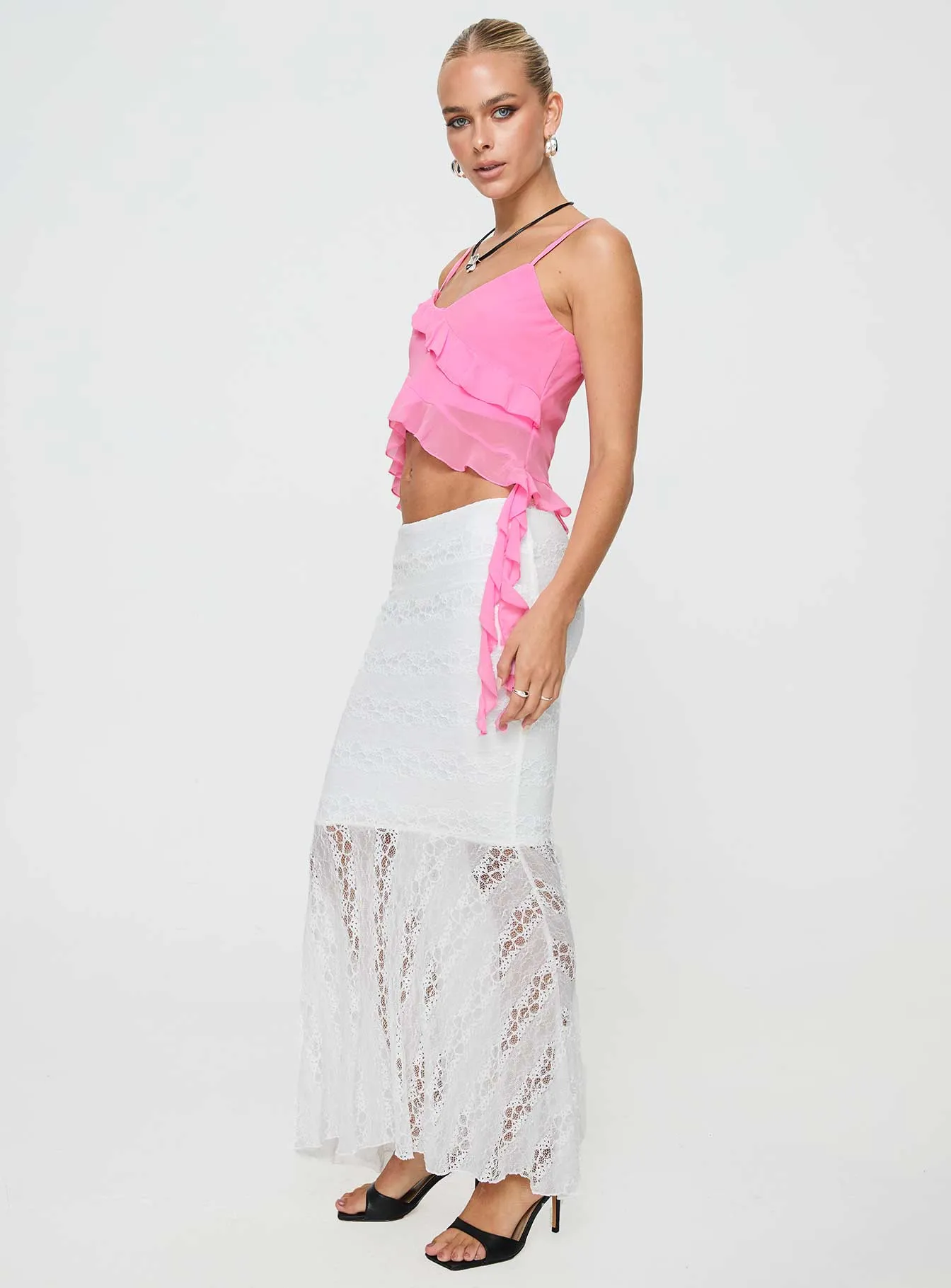 Date Night Maxi Skirt White sold by Princess Polly product image thumbnail 4