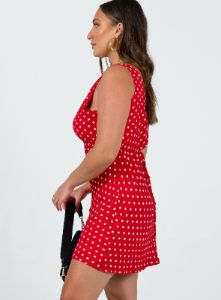 Nellie Mini Dress Red Polka Dot sold by Princess Polly