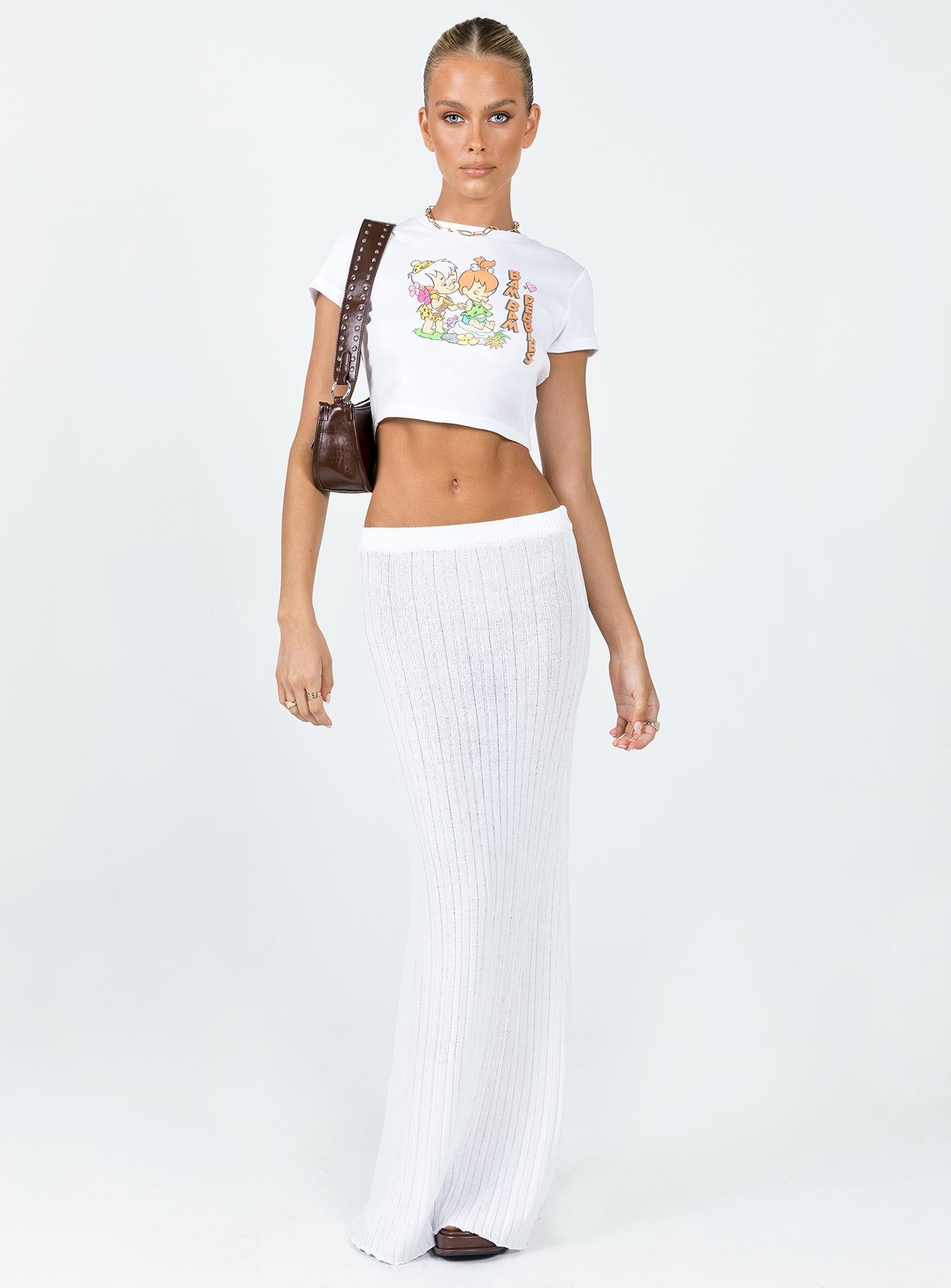 Belle Knit Maxi Skirt White sold by Princess Polly product image thumbnail 2