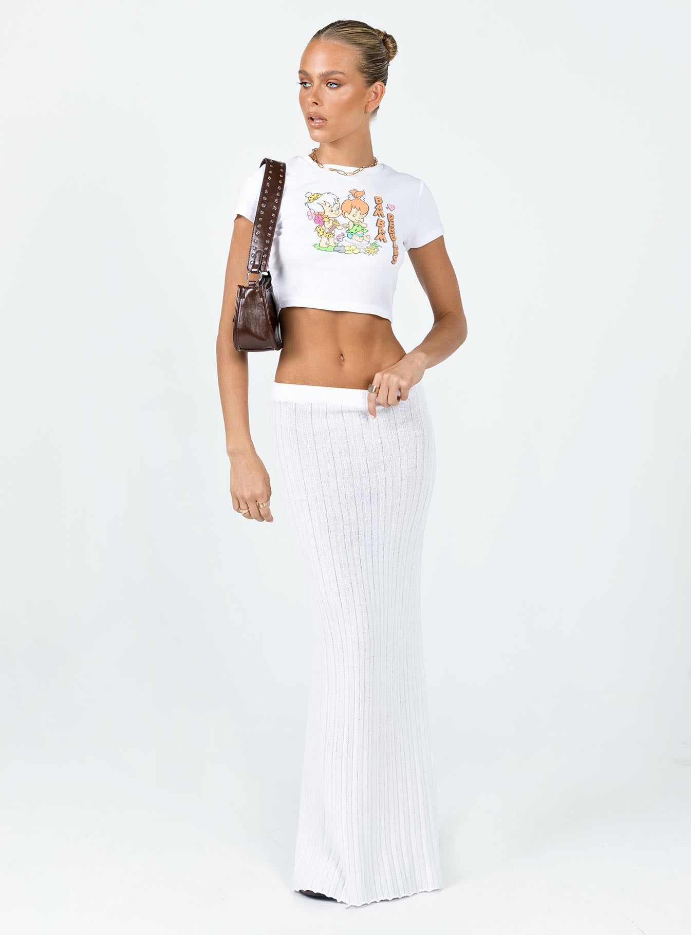 Belle Knit Maxi Skirt White sold by Princess Polly product image thumbnail 3