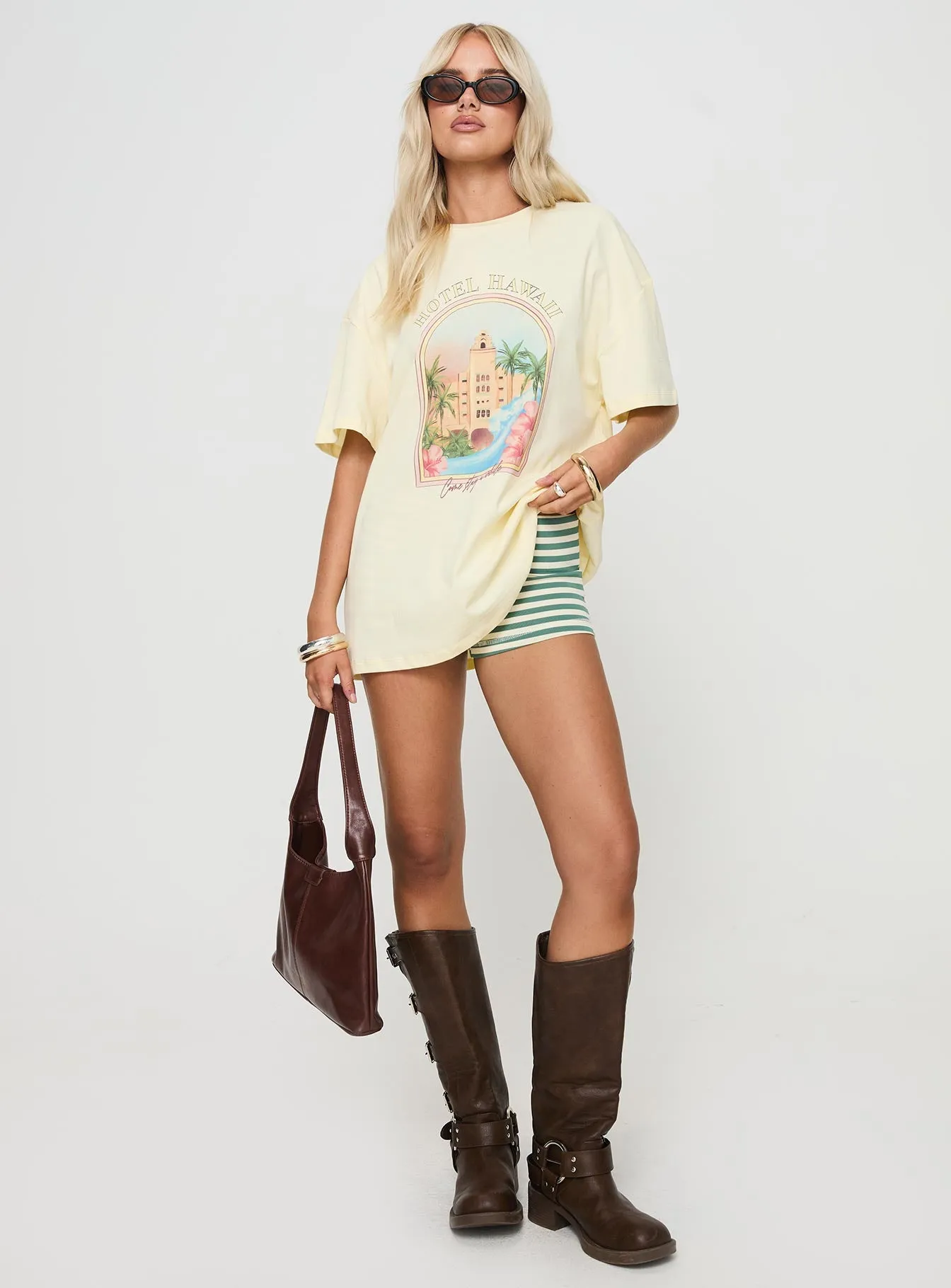 Hotel Hawaii Oversized Tee Yellow sold by Princess Polly product image thumbnail 3