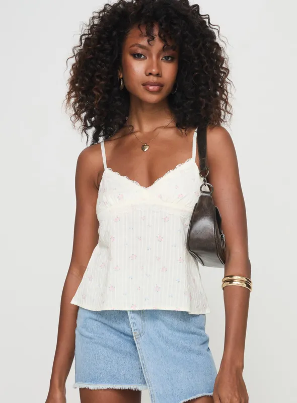 Lunya Top White Floral sold by Princess Polly