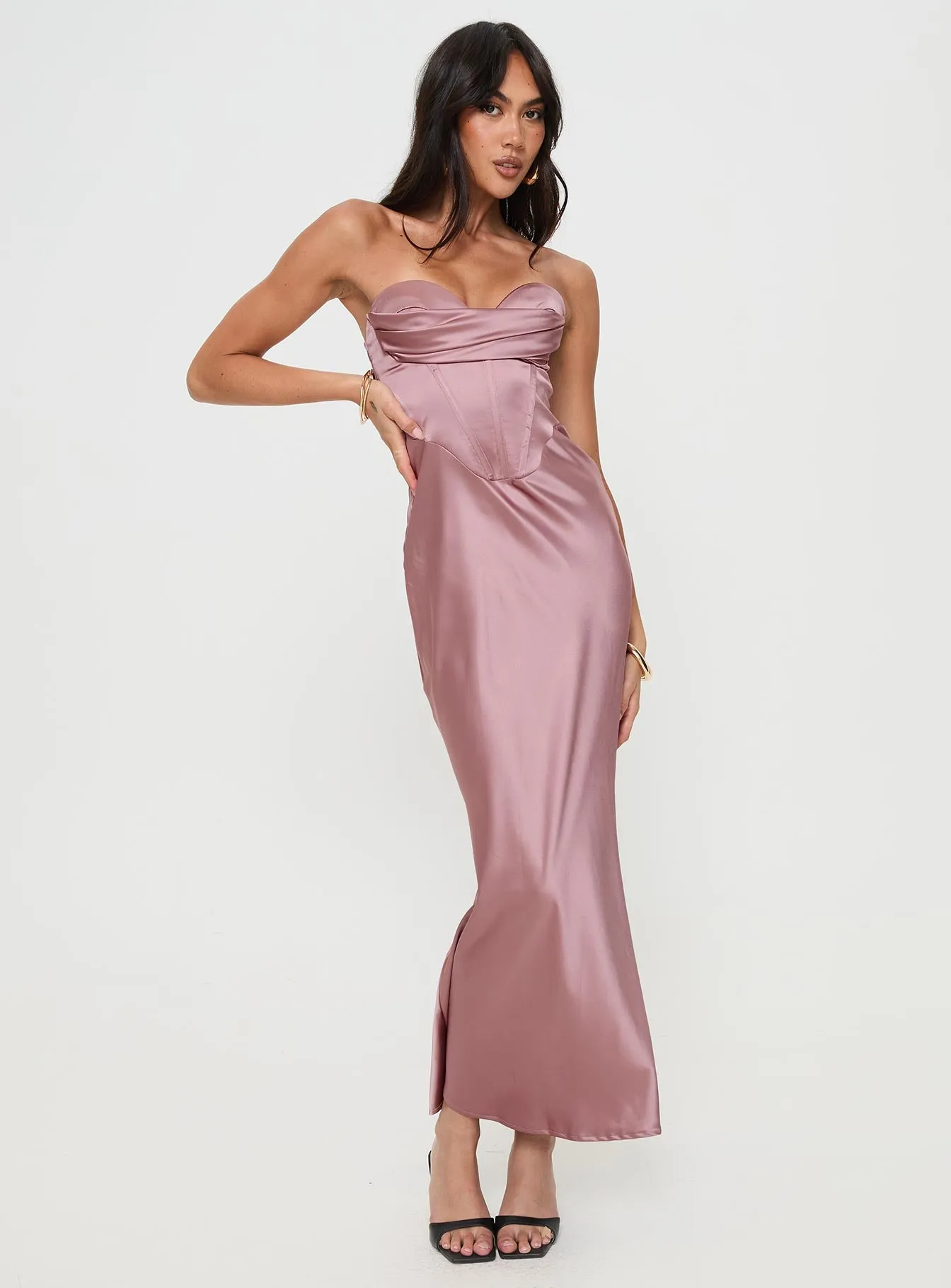 Yannick Strapless Maxi Dress Mocha sold by Princess Polly product image thumbnail 2