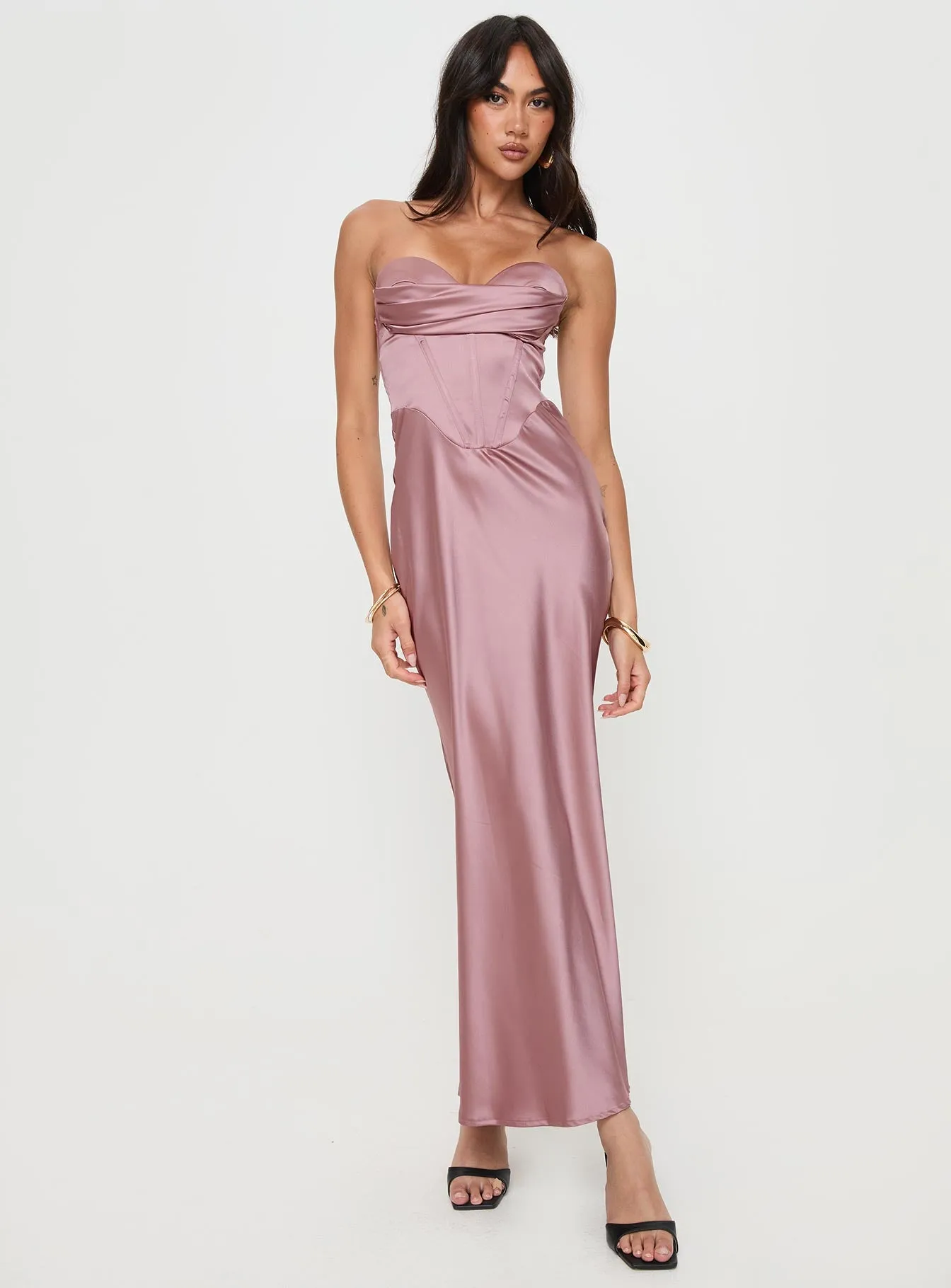 Yannick Strapless Maxi Dress Mocha sold by Princess Polly product image thumbnail 3