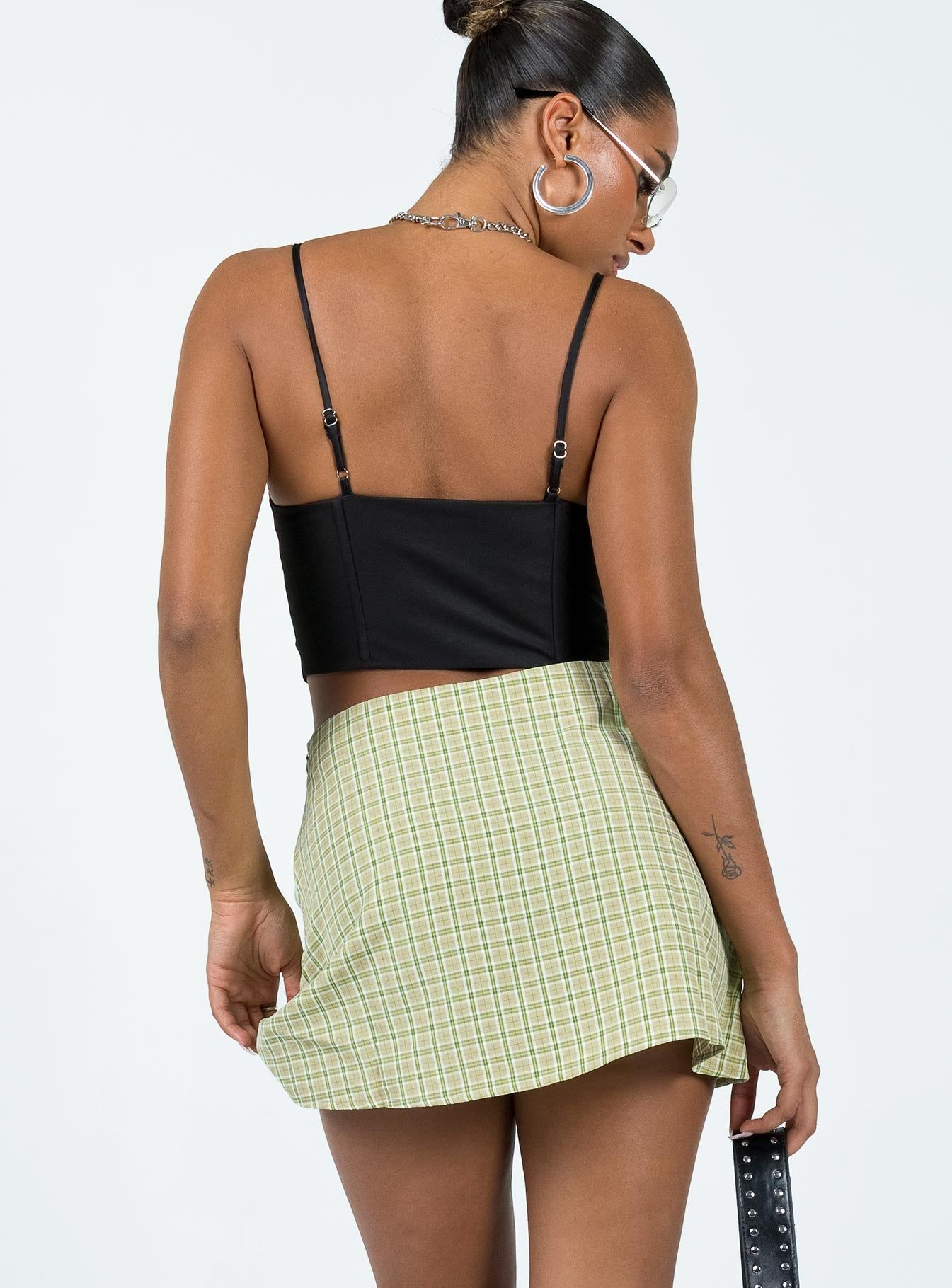 Kai Check Mini Skirt Green sold by Princess Polly product image thumbnail 4