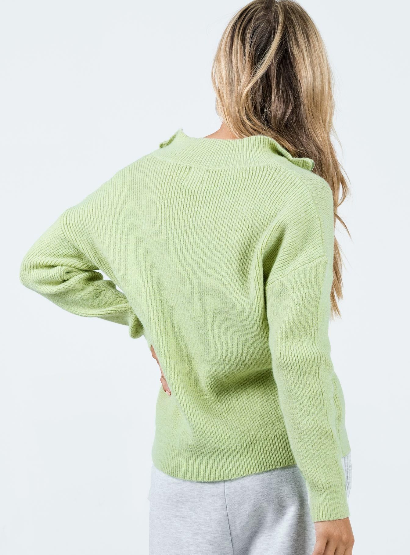 Bessy Knit Sweater Sage sold by Princess Polly product image thumbnail 4