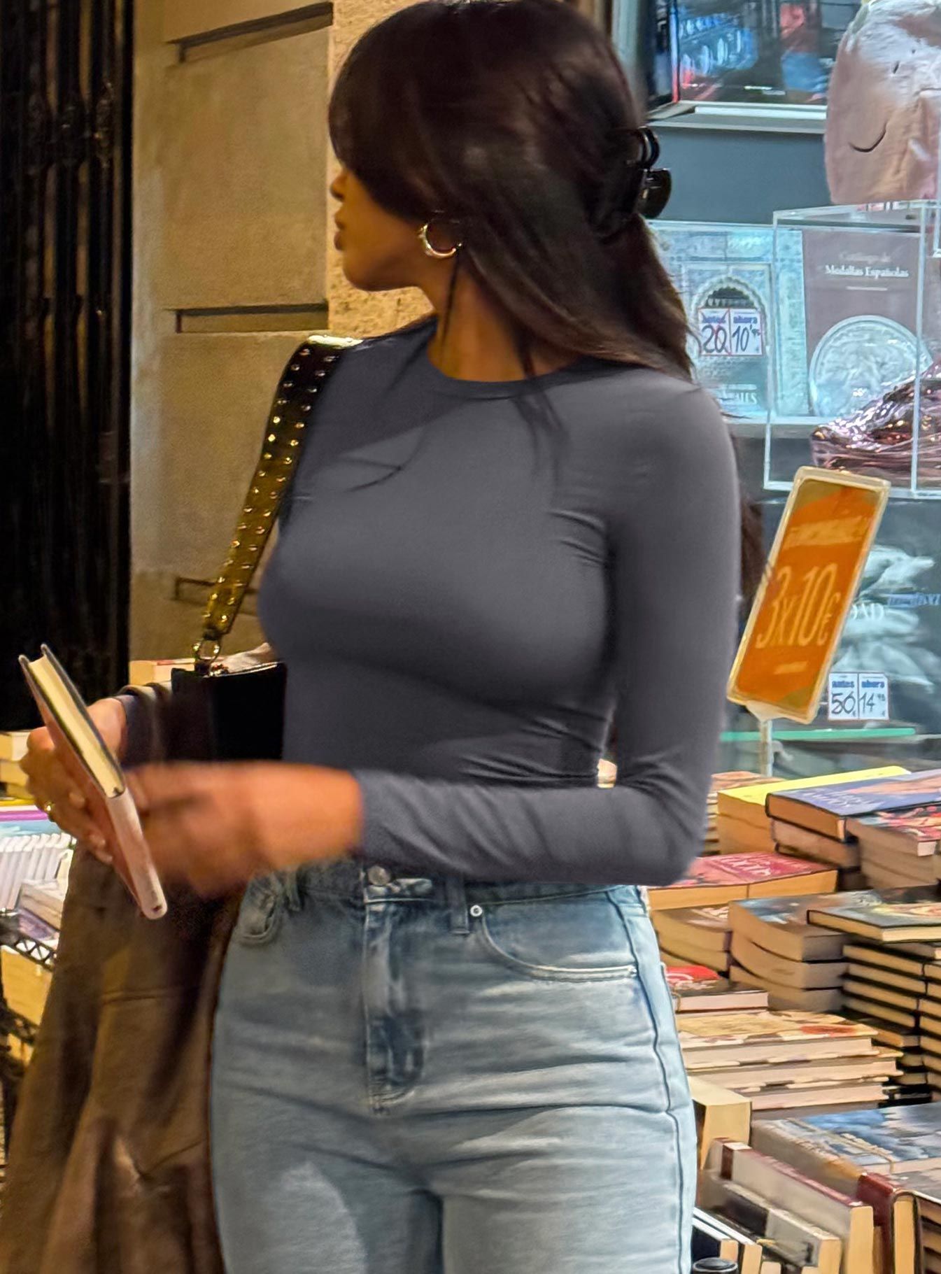 Arnim Long Sleeve Top Grey sold by Princess Polly