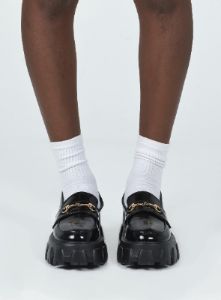 Penny Lane Loafers Black High Shine sold by Princess Polly