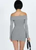 Mainey Long Sleeve Mini Dress Grey sold by Princess Polly