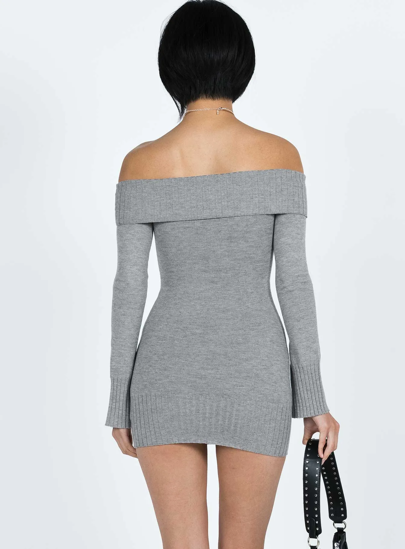 Mainey Long Sleeve Mini Dress Grey sold by Princess Polly product image thumbnail 5