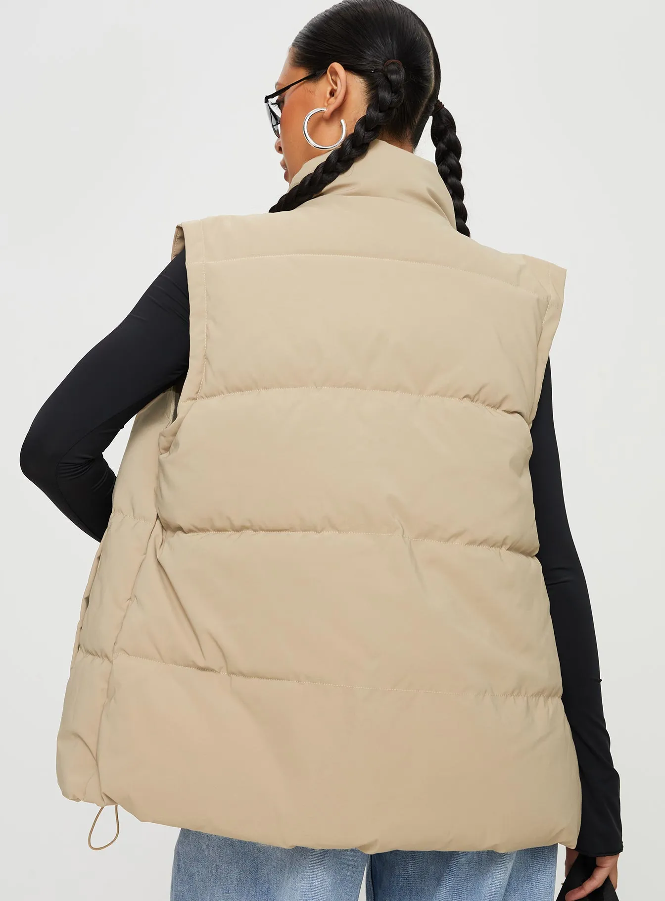 Edison Puffer Vest Beige sold by Princess Polly product image thumbnail 5