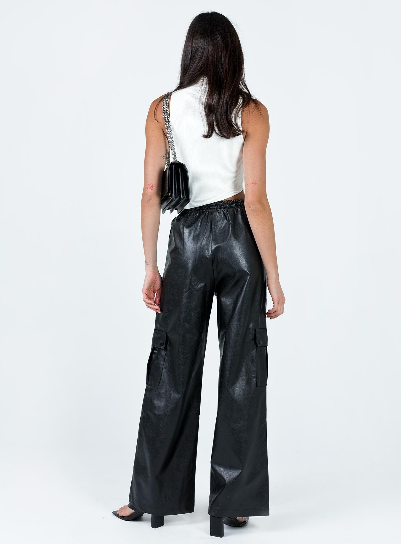 Lista Faux Leather Elastic Pocket Pants Black sold by Princess Polly product image thumbnail 4