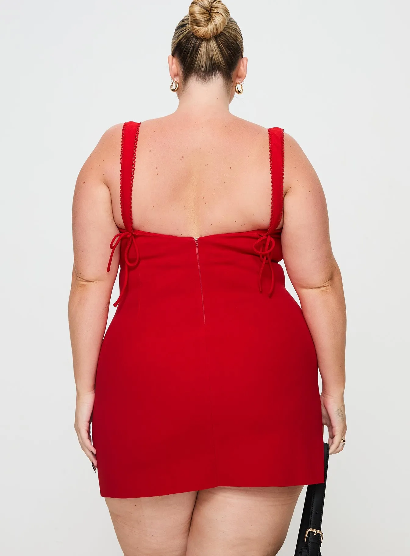 Lovers Quarrel Mini Dress Red Curve sold by Princess Polly product image thumbnail 5