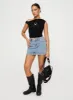 Nickei Denim Mini Skirt Light Wash Lower Impact sold by Princess Polly
