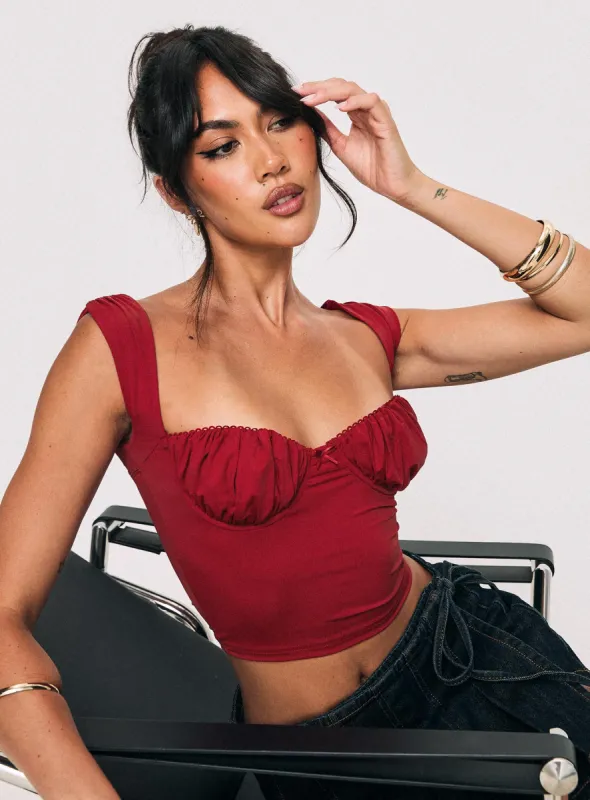 Candyce Top Red sold by Princess Polly