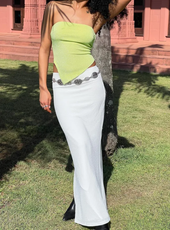 Adelpha Maxi Skirt White sold by Princess Polly