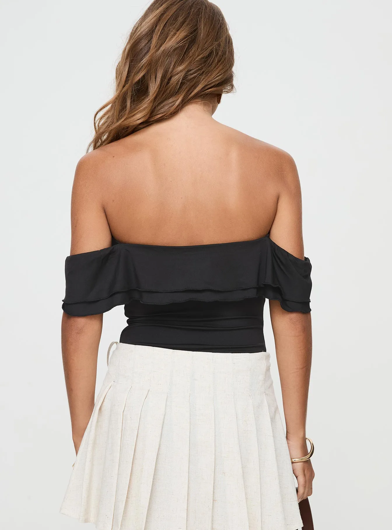 Coming Back Ruffle Bodysuit Black sold by Princess Polly product image thumbnail 5