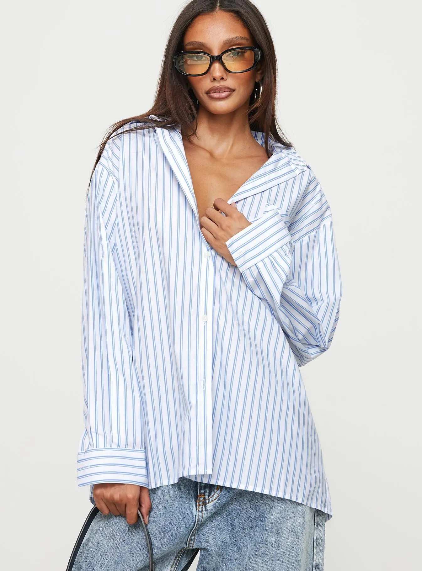 Laverne Stripe Shirt Blue / White sold by Princess Polly product image thumbnail 2